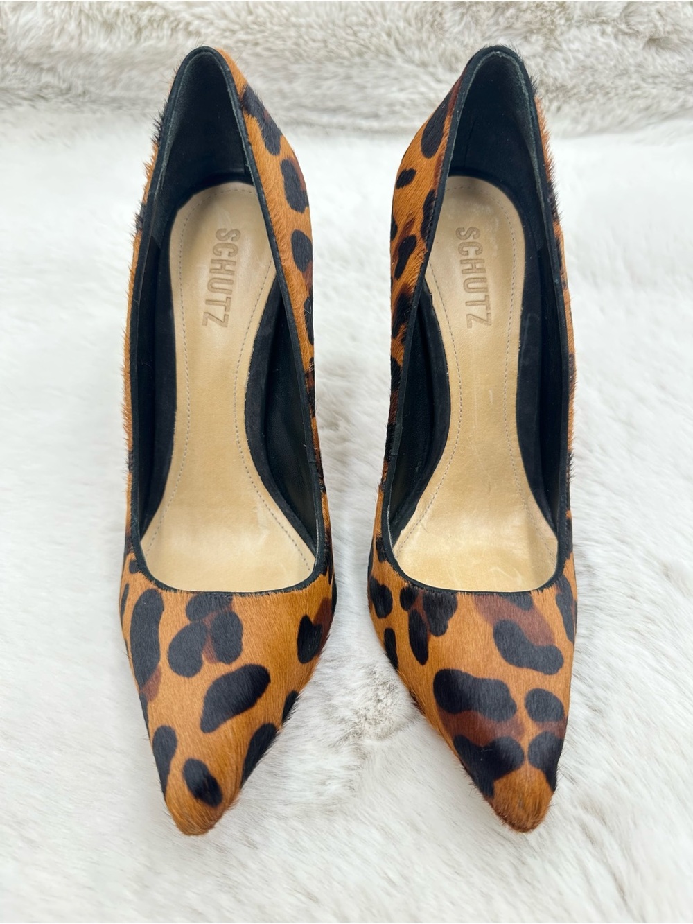 Schutz Lola‎ Leopard Pumps Size 8 NWT Pointed Toe Stiletto Heels - Picture 3 of 11